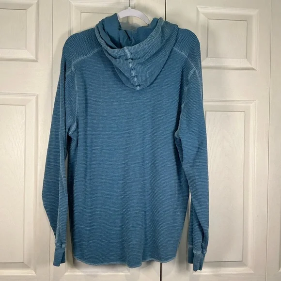🌹 Lucky Brand Blue Hooded Henley Hoodie - XXL - Picture 3 of 5